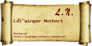 Lőwinger Norbert névjegykártya